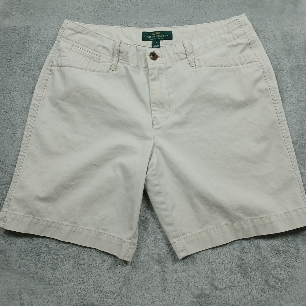 Lauren Ralph Lauren Shorts Womens 8 Beige Pockets Casual Preppy - Picture 1 of 6